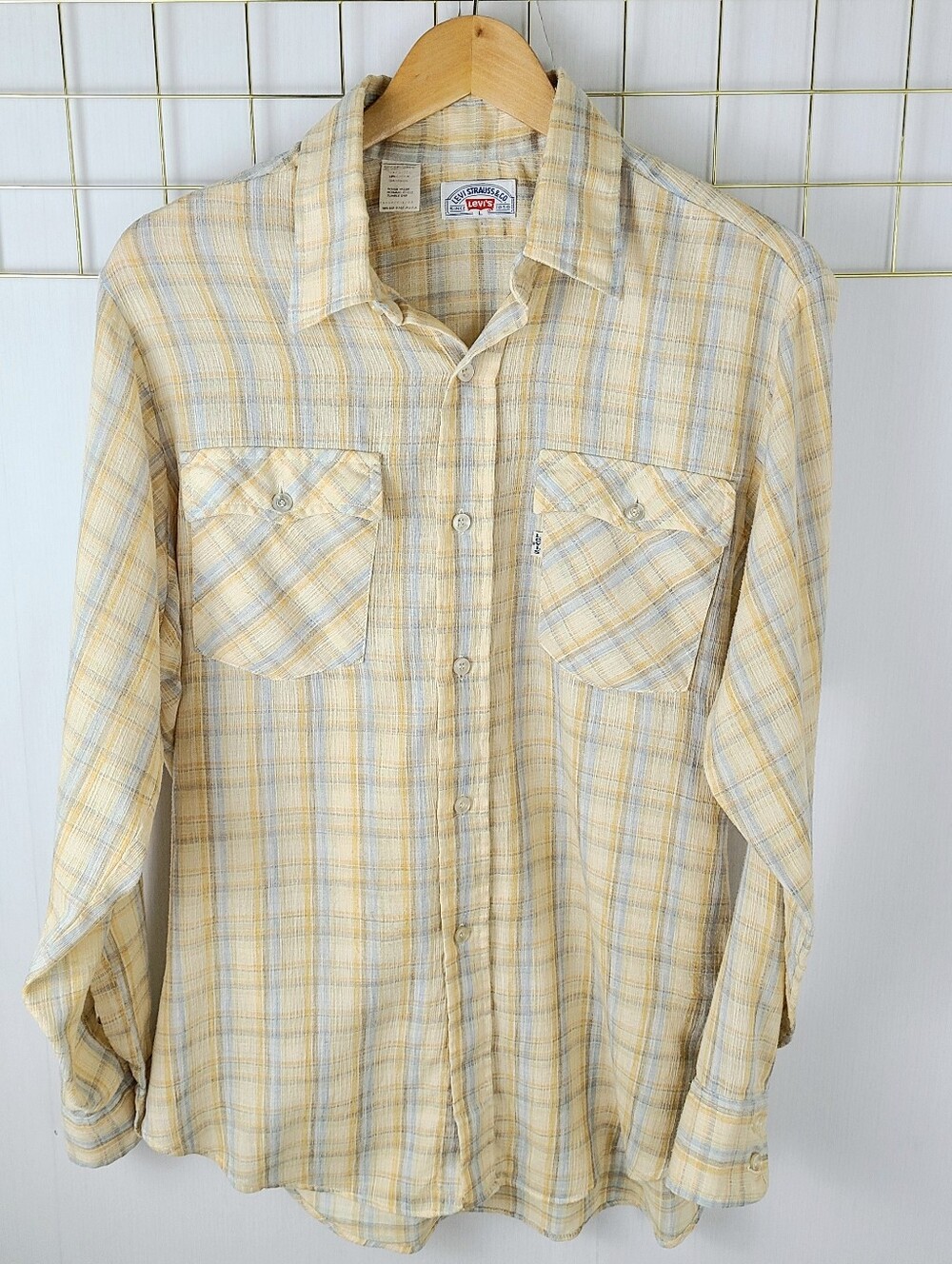 Levi's White Tab 70s Vintage Plaid Western Button-Up Shirt